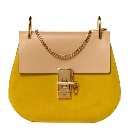 Chloe Suede Smooth Calfskin Mini Drew Shoulder Bag Cork Beige 1 of 12