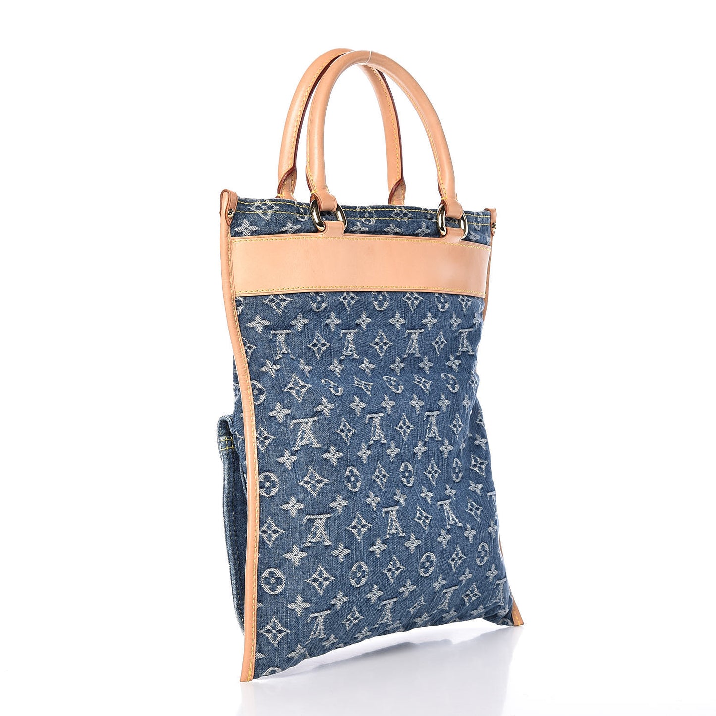 Monogram Denim Sac Plat Blue