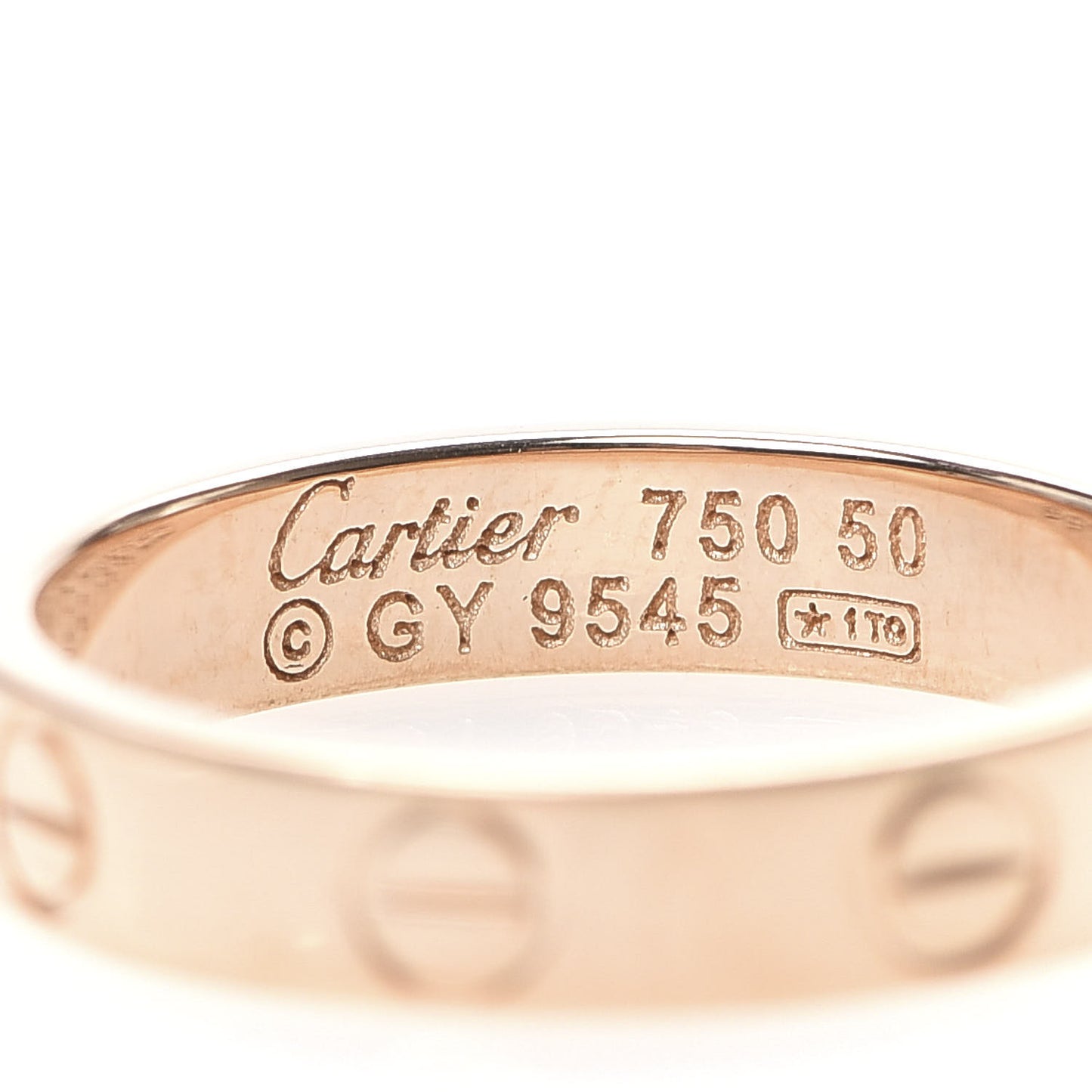18K Pink Gold 3.5mm LOVE Wedding Band Ring 50 5.25