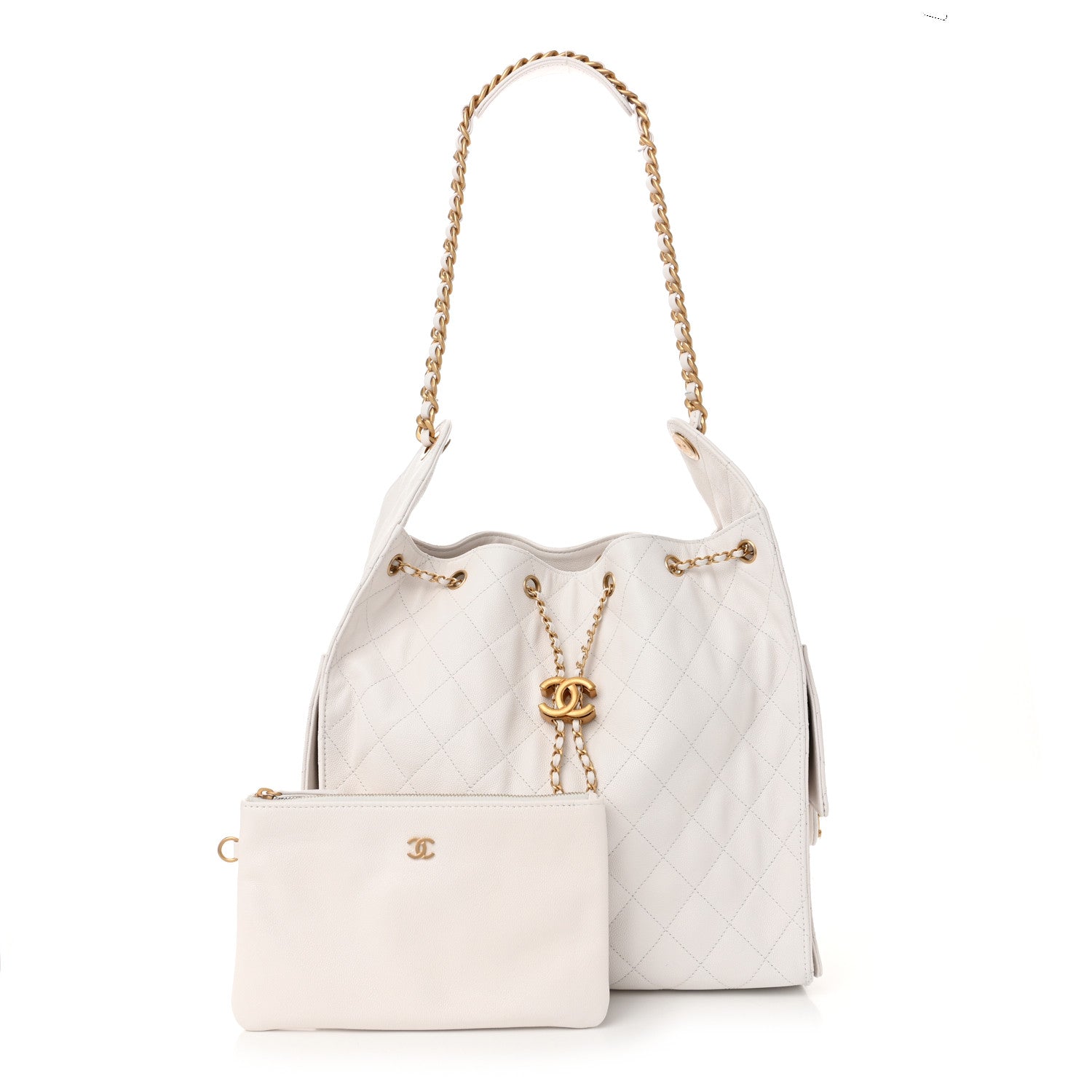 Chanel Caviar Quilted Medium Chanel 25 Handbag White 3 of 11