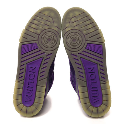 Louis Vuitton Calfskin Suede Mens LV High Top Trainer Sneakers 10 Purple 5 of 8