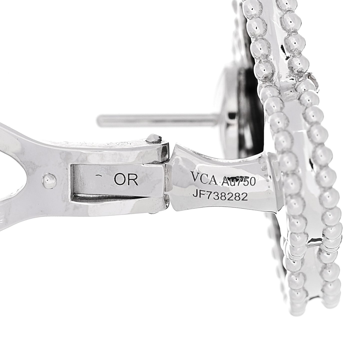 18K White Gold Grey Mother of Pearl Magic Alhambra Earrings