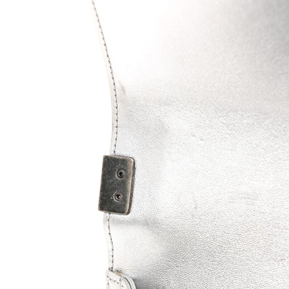 Chanel Metallic Lambskin Embellished Medium Boy Flap Silver 12 of 14