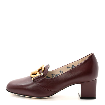 Gucci Malaga Kid GG Victoire 55mm Loafer Pumps 36.5 Vintage Bordeaux 1 of 9