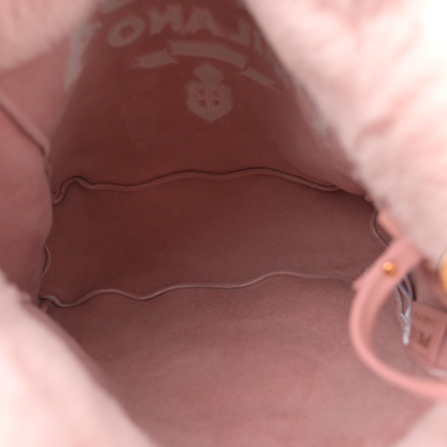 Shearling Logo Tote Bag Orchidea