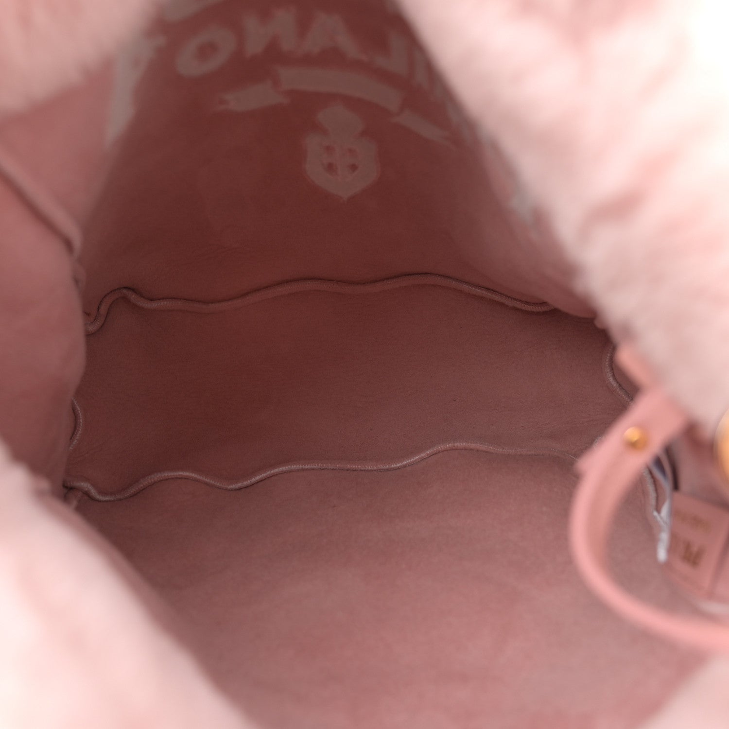 Prada Shearling Logo Tote Bag Orchidea 6 of 9