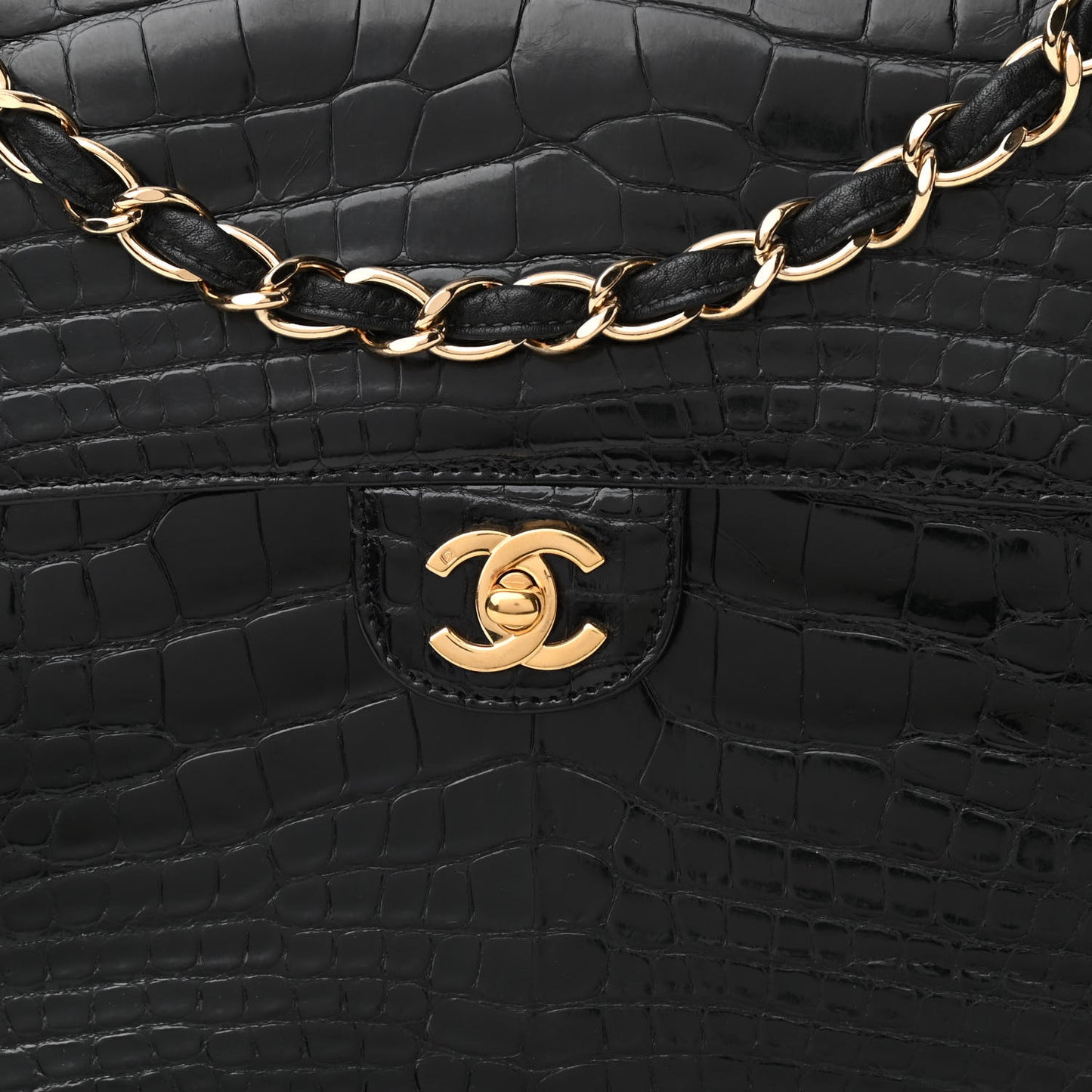 Alligator Jumbo Single Flap Black
