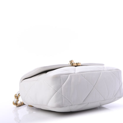 Chanel Goatskin Quilted Medium 19 Flap White 4 of 11