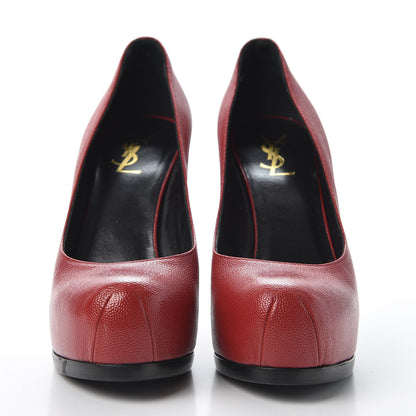 Saint Laurent Vernigolf Tribtoo 80 Platform Pumps 39 Red 3 of 9