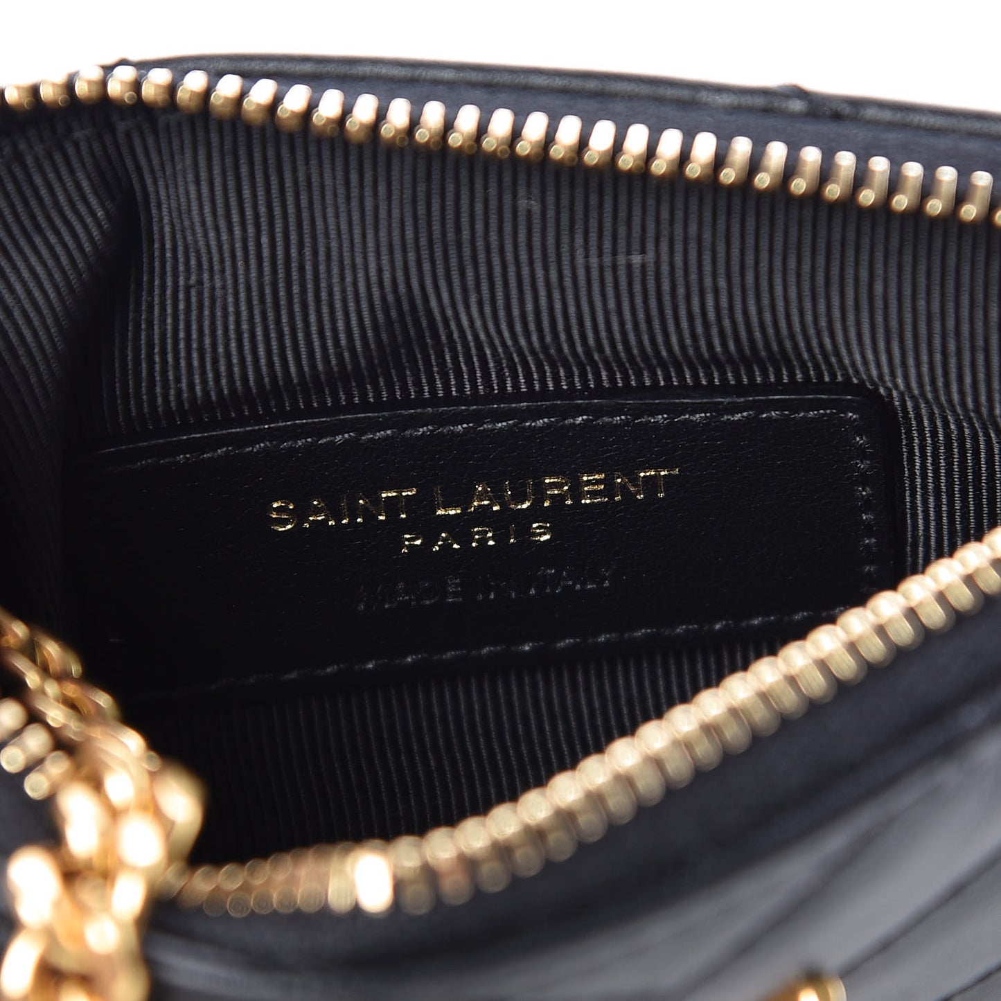 Calfskin Matelasse Monogram Key Pouch Black
