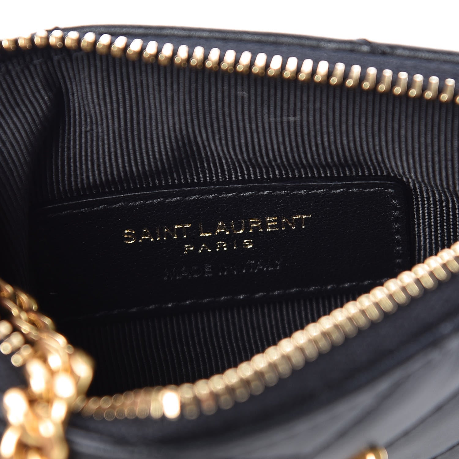 Saint Laurent Calfskin Matelasse Monogram Key Pouch Black 6 of 8