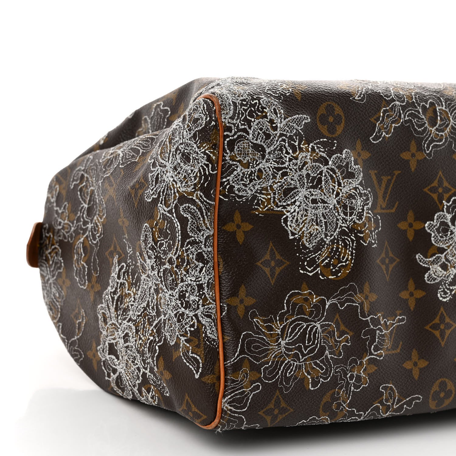 Louis Vuitton Monogram Dentelle Speedy 30 Silver 8 of 9