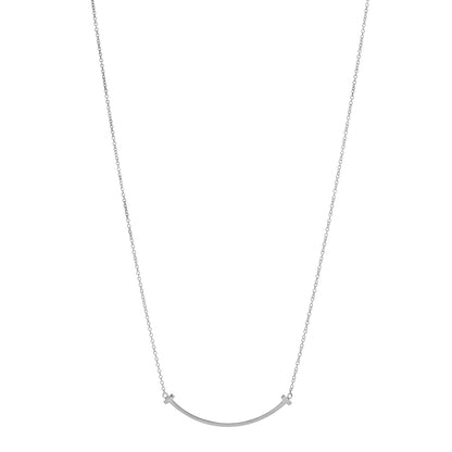 Tiffany Sterling Silver Small T Smile Pendant Necklace 1 of 5