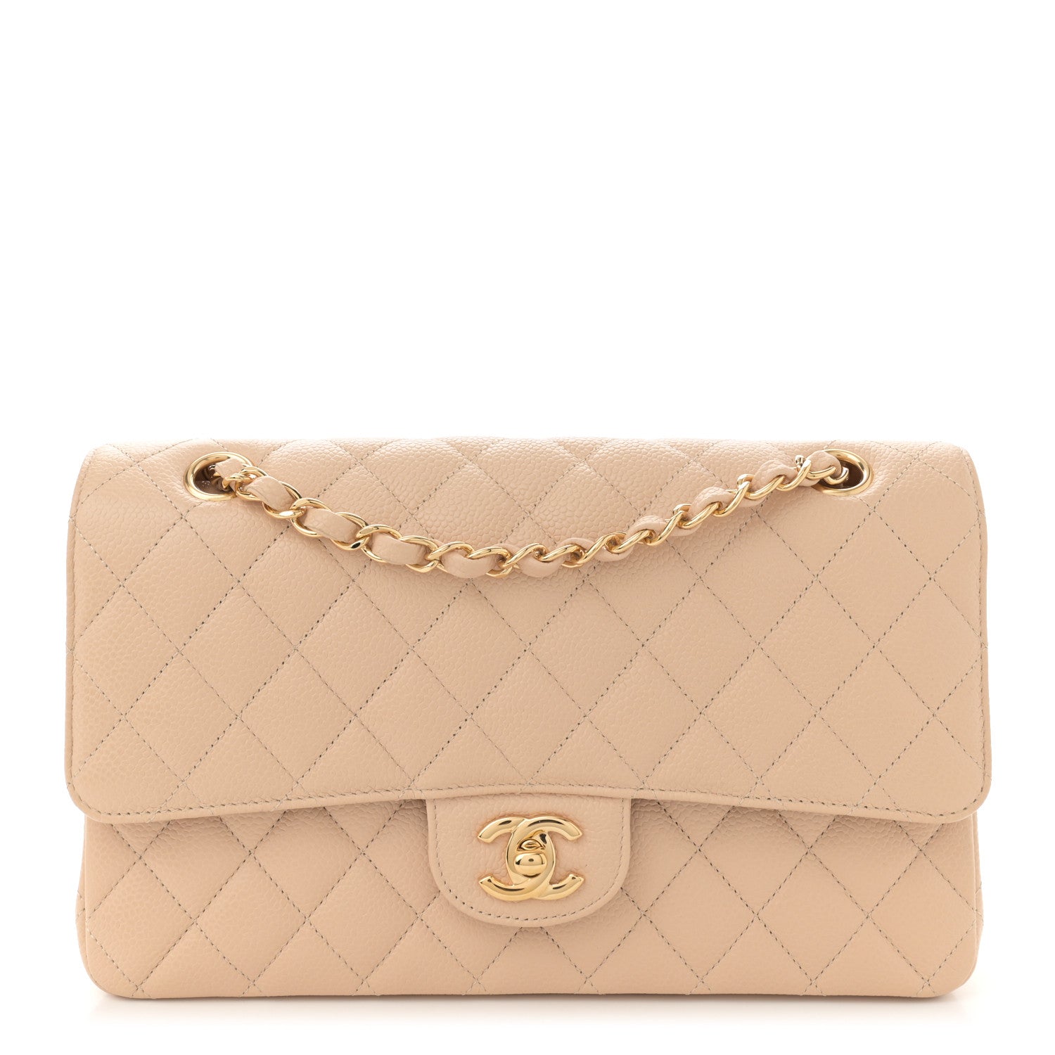 Chanel Caviar Quilted Medium Double Flap Beige 1 of 11