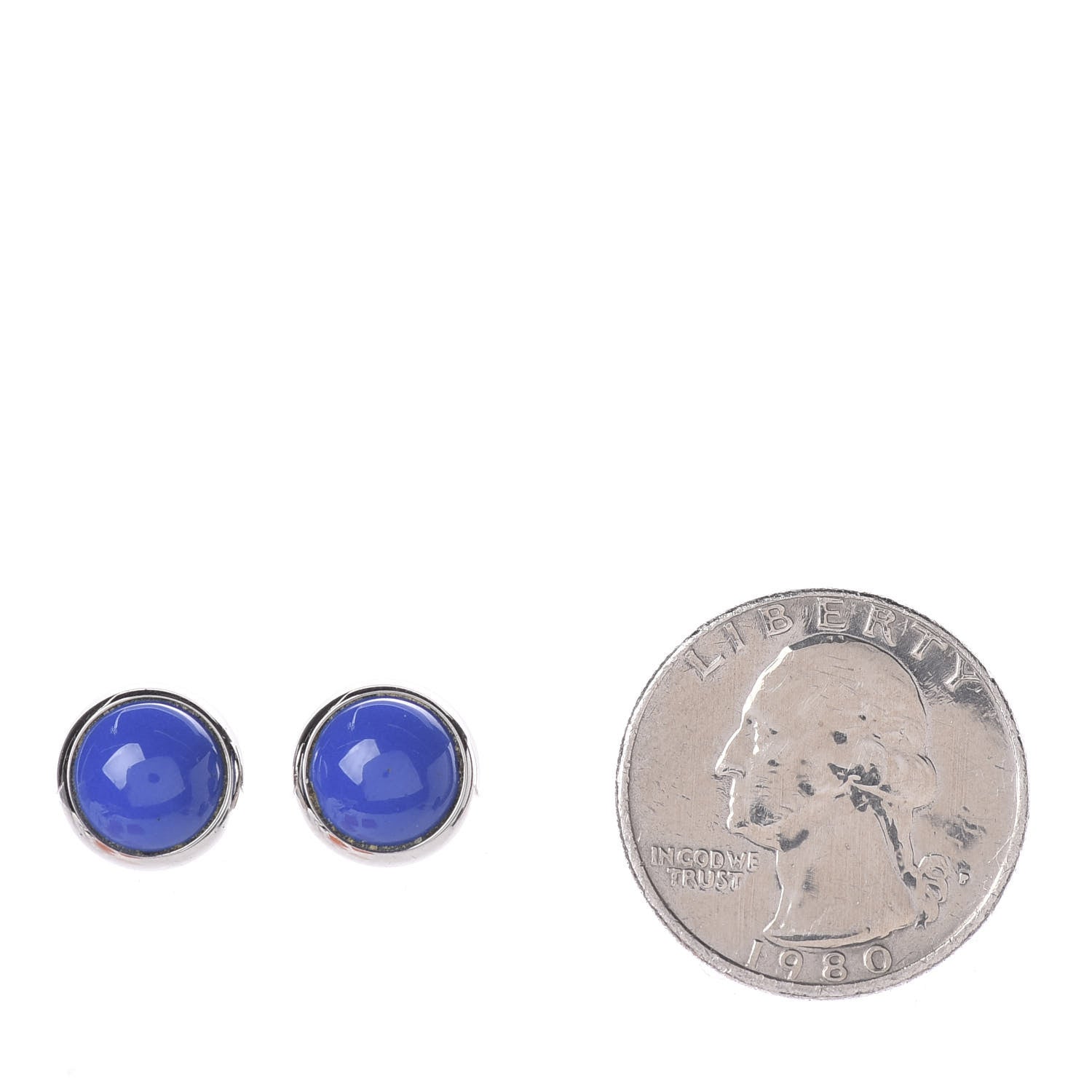 Hermes Enamel Eclipse Earrings Bleu Royal 2 of 4