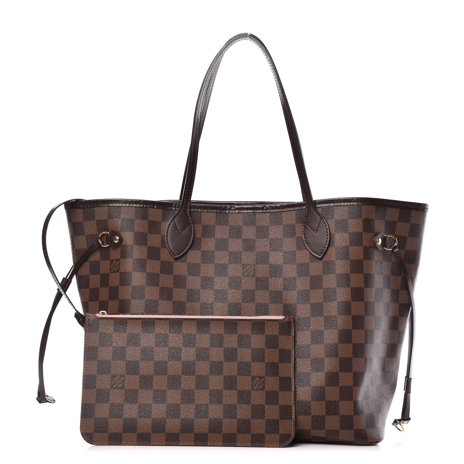 Louis Vuitton Damier Ebene Neo Neverfull MM Rose Ballerine 1 of 7