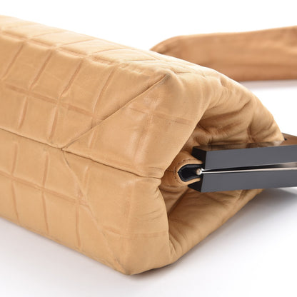 Chanel Lambskin Chocolate Bar Quilted Frame Bag Beige Black 13 of 15
