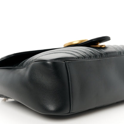 Gucci Calfskin Matelasse Large GG Marmont Shoulder Bag Black 10 of 11