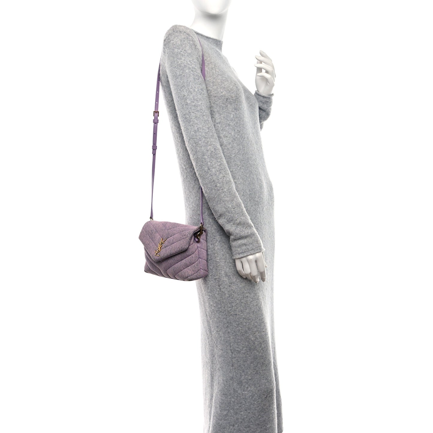Denim Y Quilted Monogram Toy Loulou Crossbody Bag Bleached Lilac