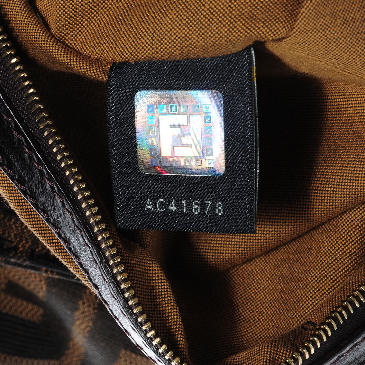 Fendi Zucca Small Chef Shoulder Bag Tobacco 8 of 9