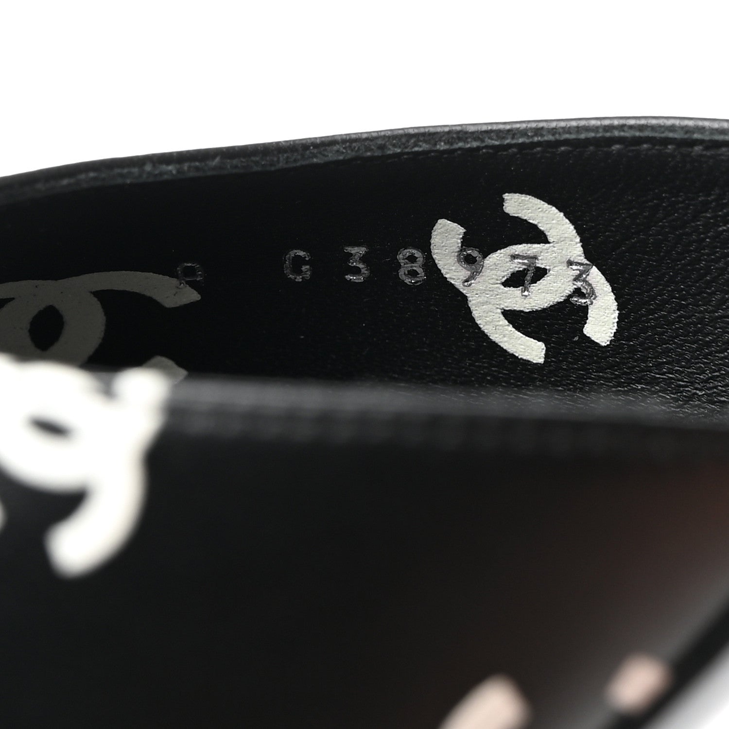 Chanel Printed Lambskin CC Sandals 39.5 Black White 8 of 9