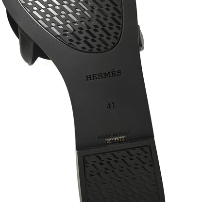 Hermes Rubber Aloha Sandals 41 Black 9 of 10