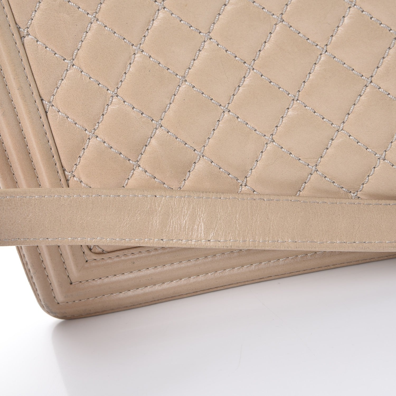 Chanel Calfskin Quilted Large Boy Flap Beige 14 of 19