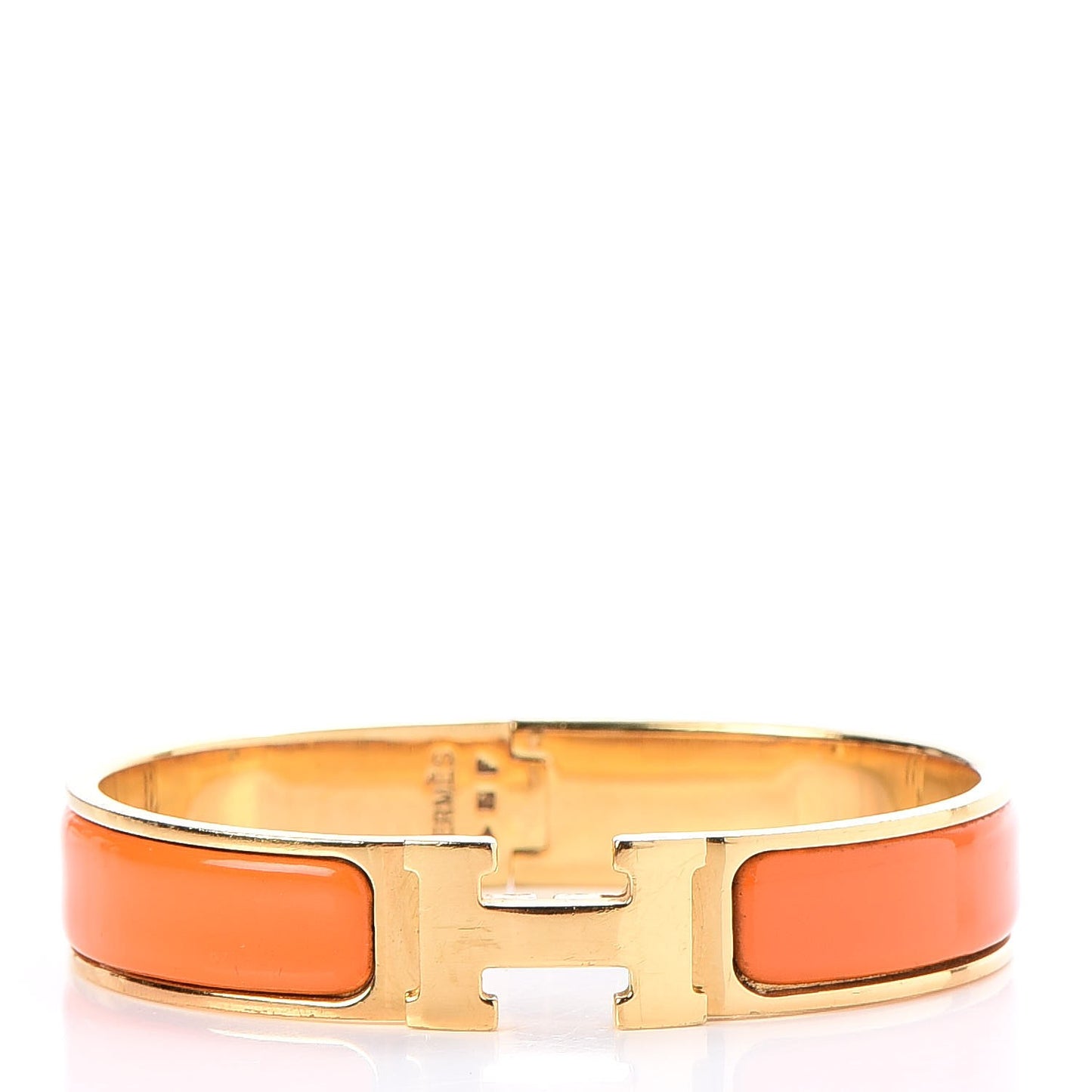 Enamel Narrow Clic Clac H Bracelet PM Orange