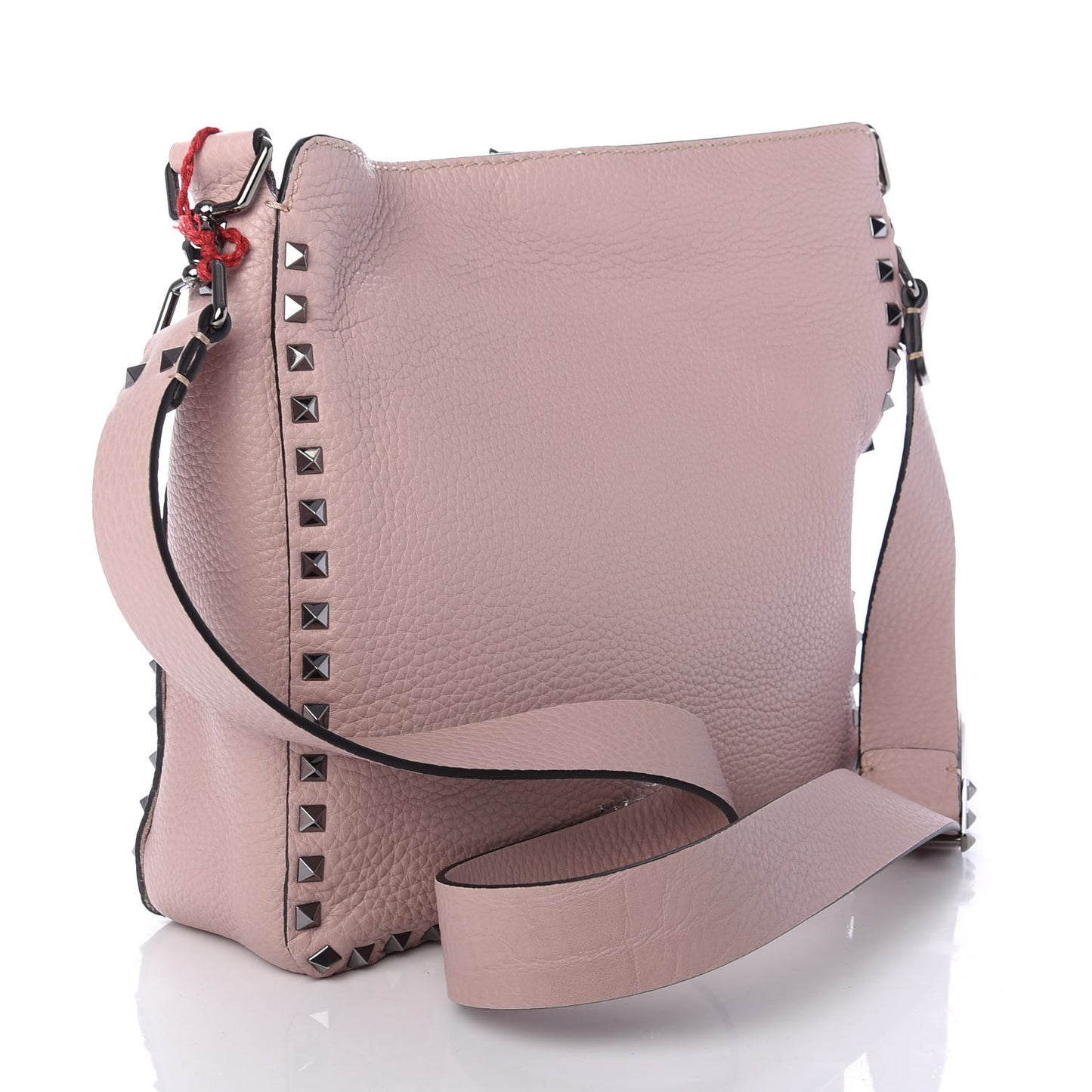 Pebbled Calfskin Small Rockstud Flip-Lock Messenger Bag Poudre