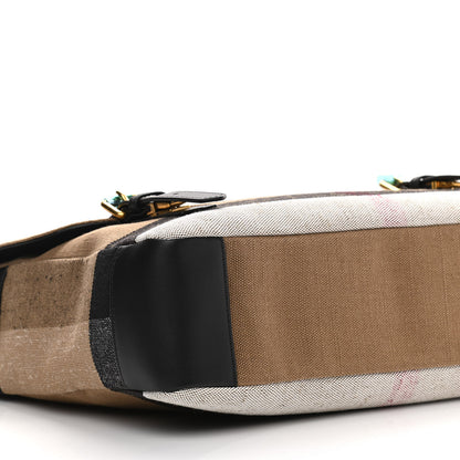 Burberry Canvas Mega Check Large Baildon Messenger Bag Black 10 of 11