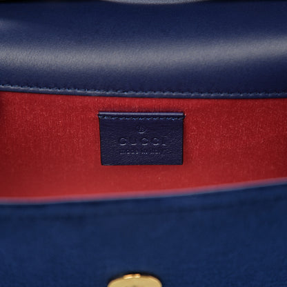 Gucci Velvet Crystal Square G Shoulder Bag Cobalt Blue 5 of 9