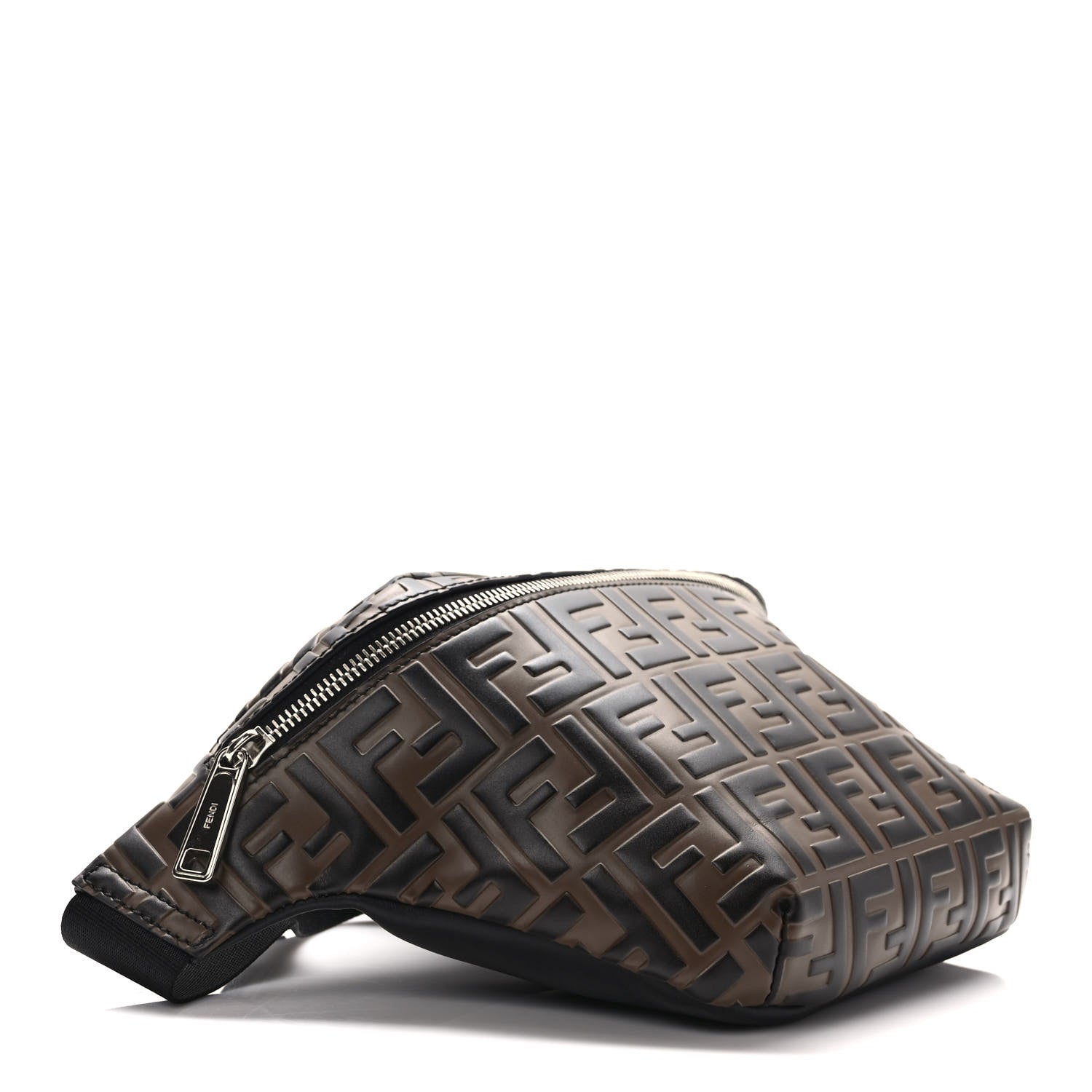 Fendi Vitello Century Bi-Color FF 1974 Embossed Belt Bag Maya Black 4 of 9