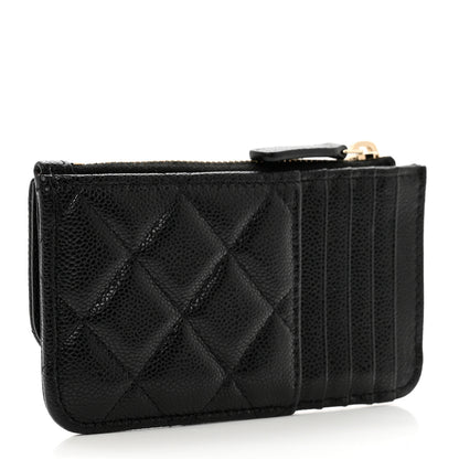 Chanel Caviar Quilted Flap Zip Card Holder Black 3 of 8