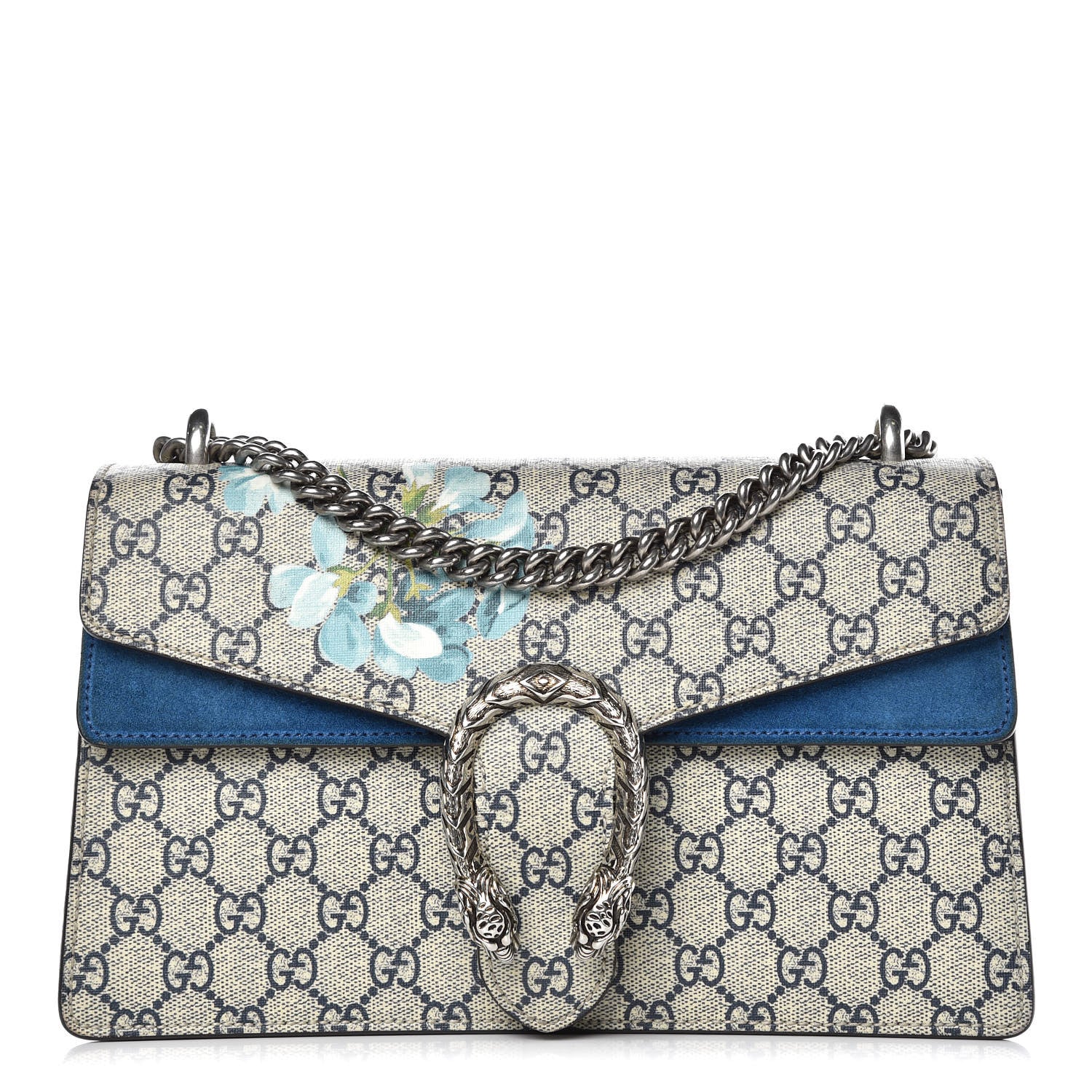 Gucci GG Supreme Monogram Blooms Small Dionysus Shoulder Bag Beige Navy Vintage Blue 1 of 13