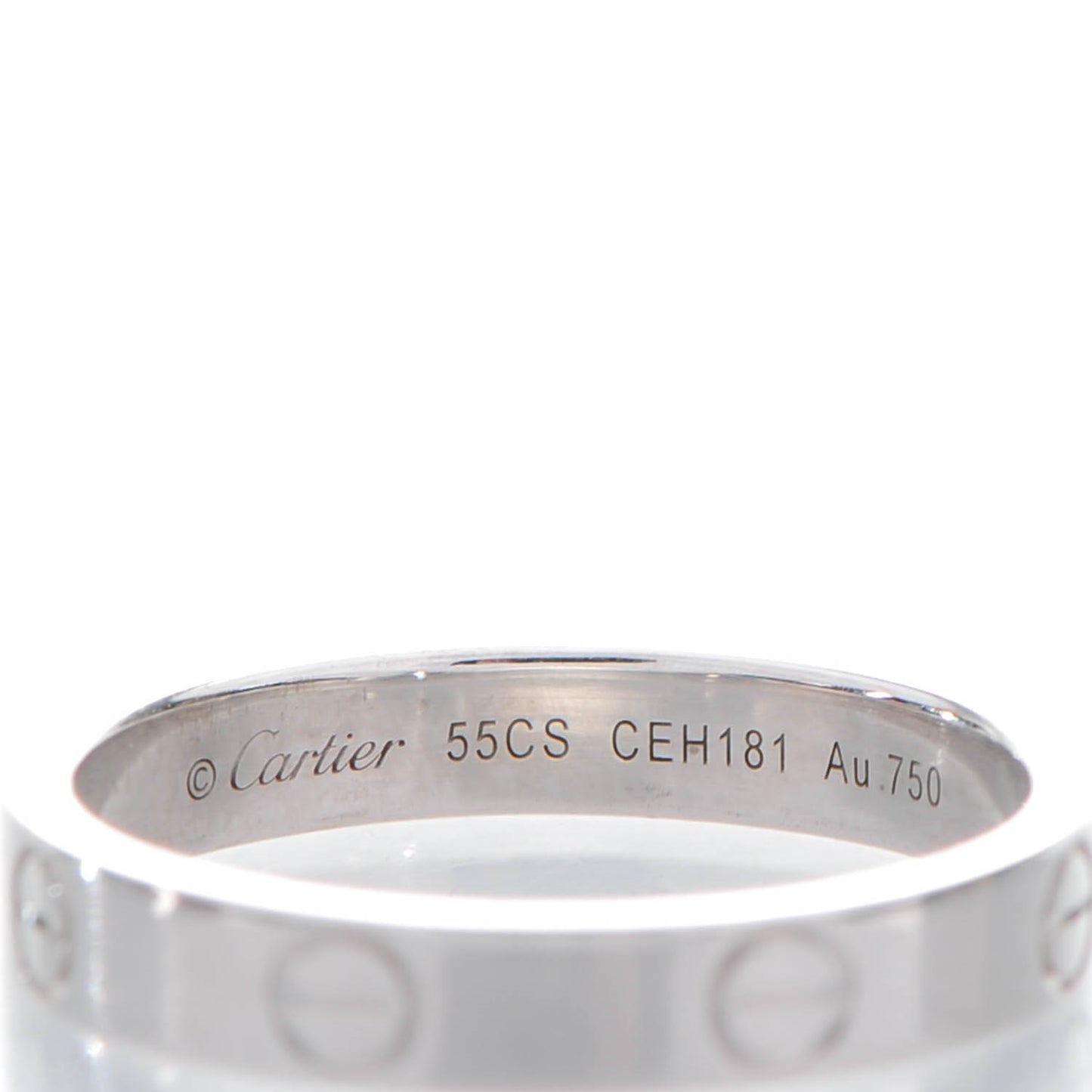 18K White Gold 4mm LOVE Wedding Band Ring 55 7.25