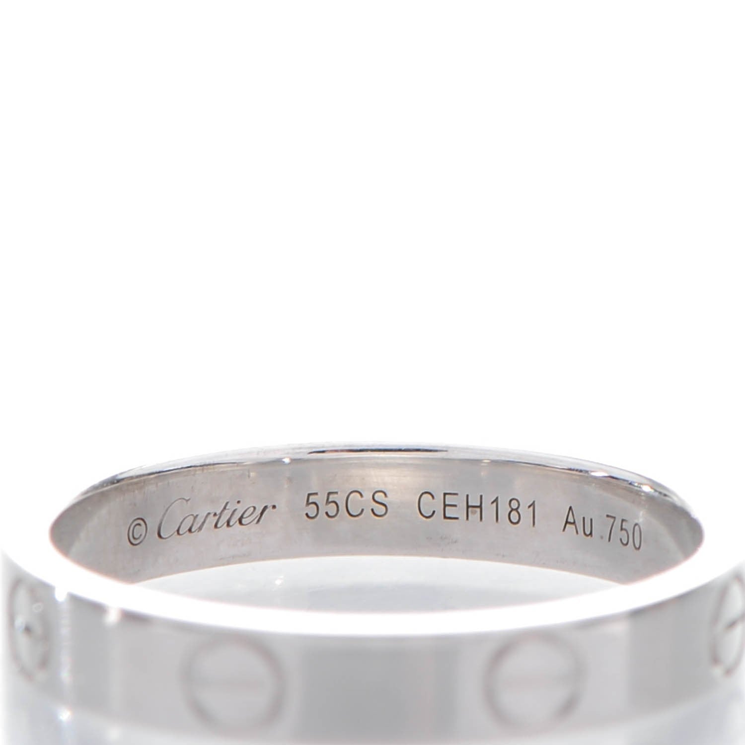 Cartier 18K White Gold 4mm LOVE Wedding Band Ring 55 7.25 4 of 5