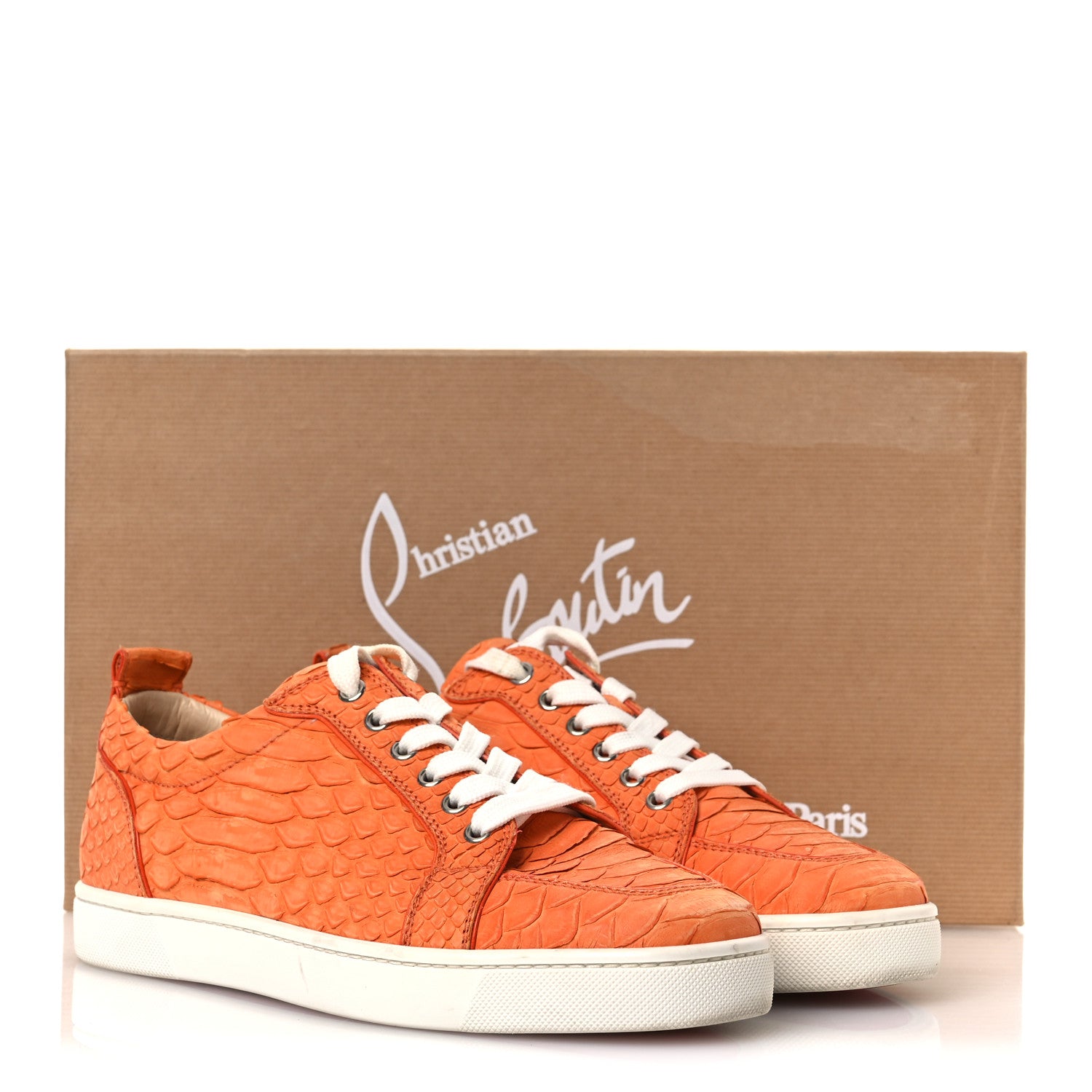 Christian Louboutin Snakeskin Mens Rantulow Flat Sneakers 40 Christian Louboutin Snakeskin Mens Rantulow Flat Sneakers 40