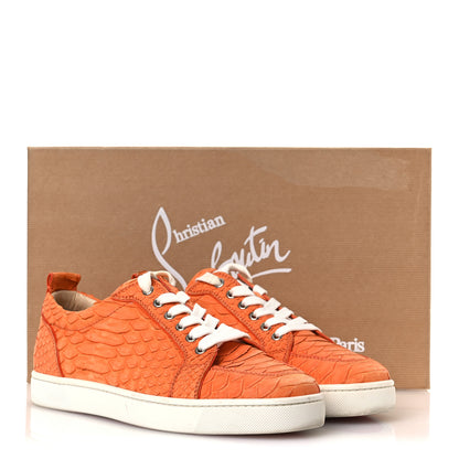 Christian Louboutin Snakeskin Mens Rantulow Flat Sneakers 40 Papaye 14 of 14