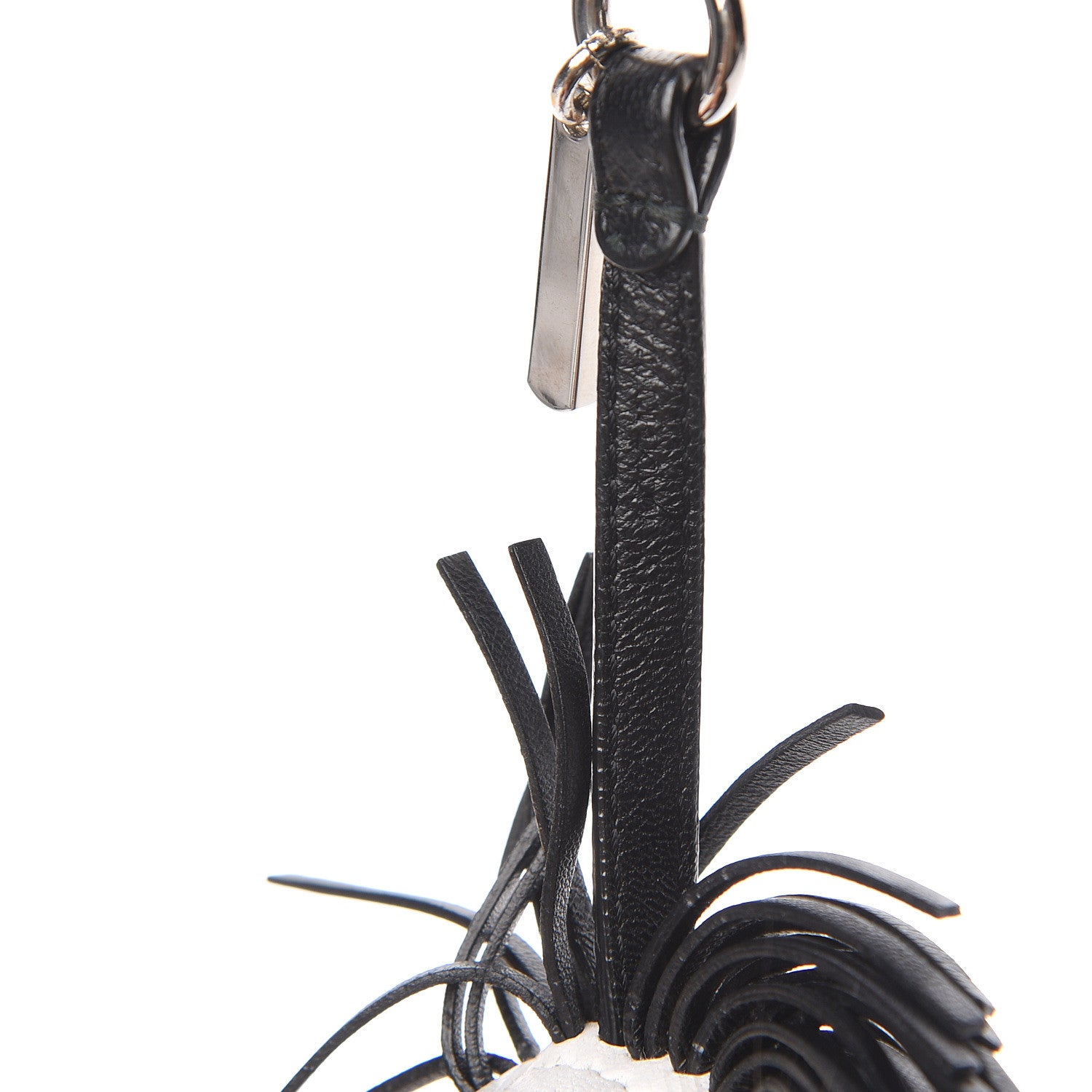 Fendi Fox Fur Shiny Nappa Bi-Color Super Karlito Pom Pom Bag Charm Moro Rosso Chiaro 3 of 4
