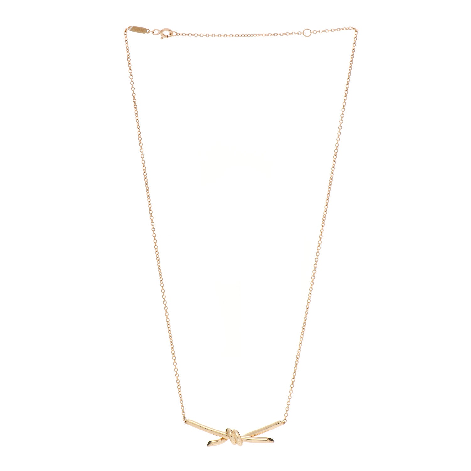 Tiffany 18K Yellow Gold Knot Necklace 3 of 7