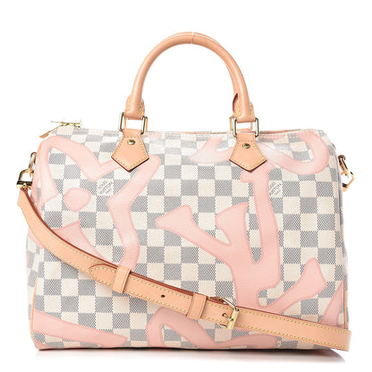 Louis Vuitton Damier Azur Tahitienne Speedy Bandouliere 30 Rose Ballerine 1 of 9