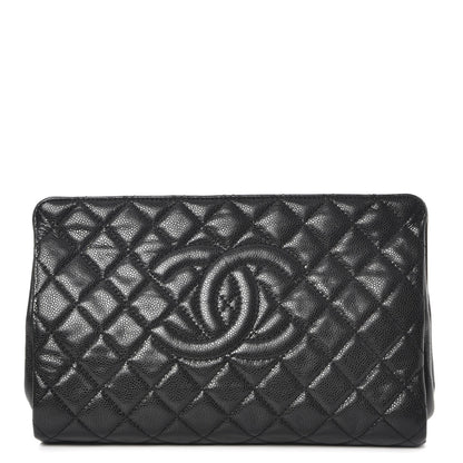 Chanel Caviar Quilted CC Large Clutch Black 1 of 8