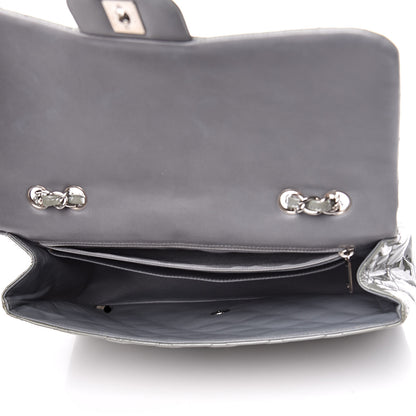 Chanel Patent Quilted Jumbo Single Flap Grey 5 of 18