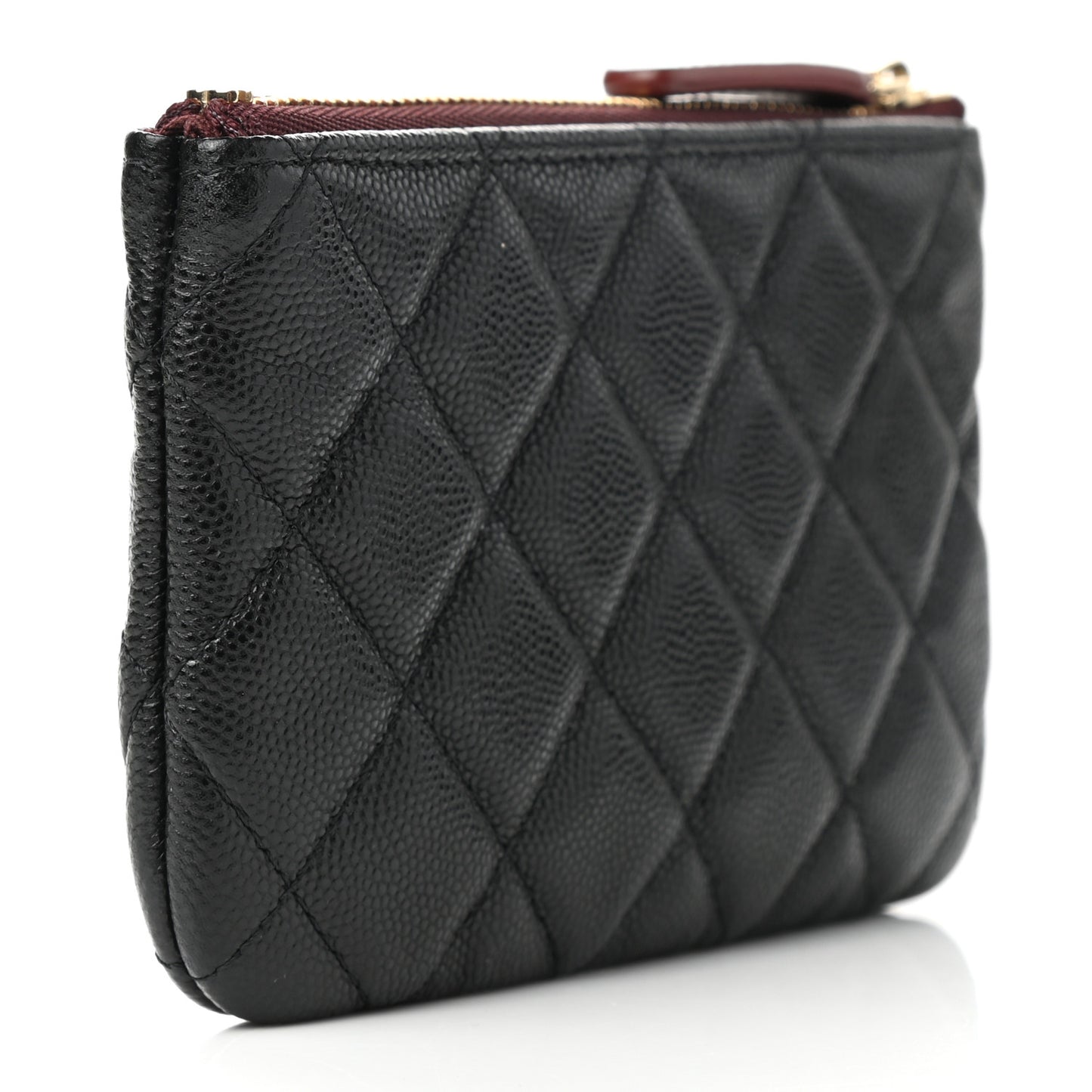 Caviar Quilted Small Cosmetic Case Black