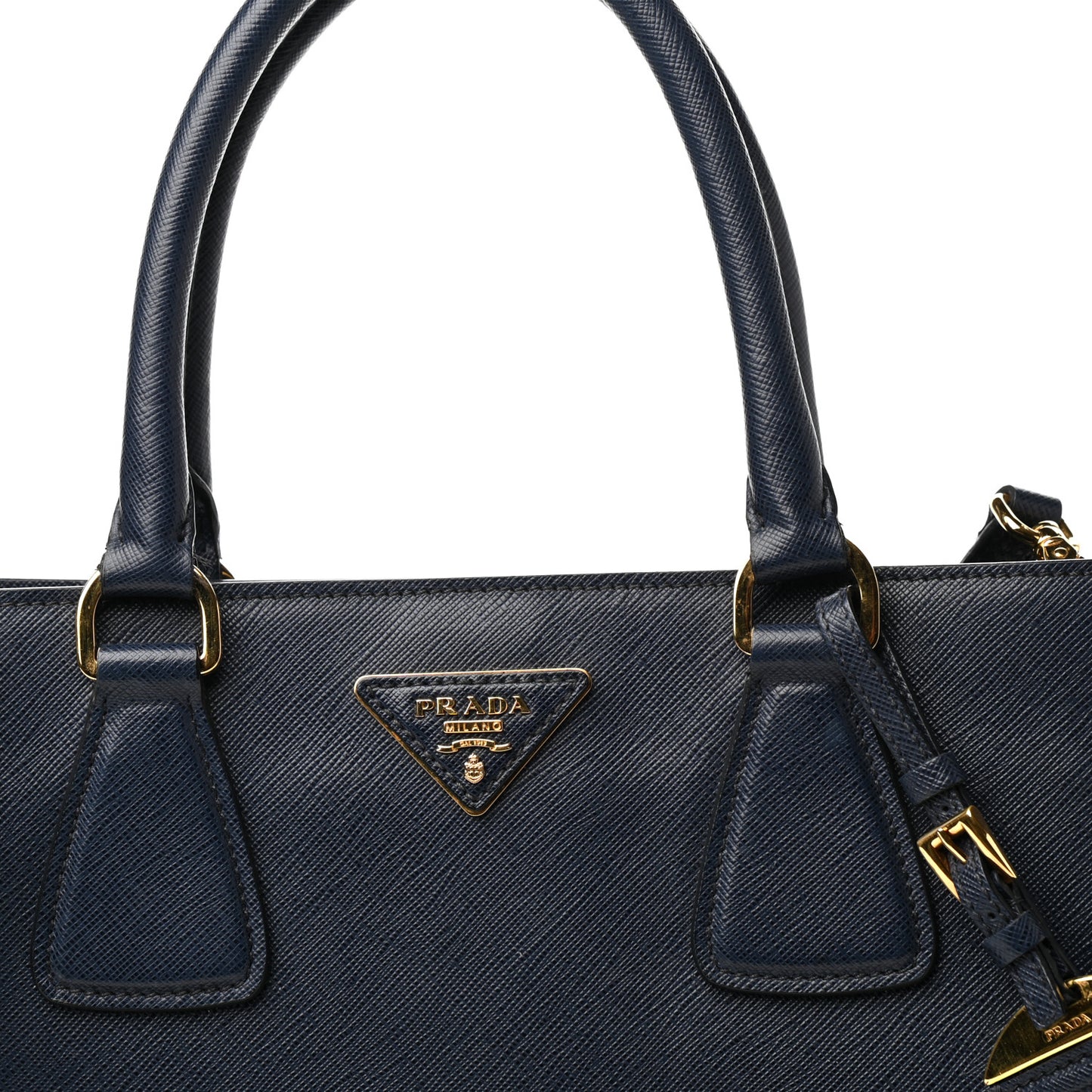 Saffiano Lux Medium Bi-Color Tote Baltico Bluette