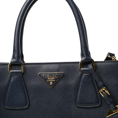 Prada Saffiano Lux Medium Bi-Color Tote Baltico Bluette 9 of 9