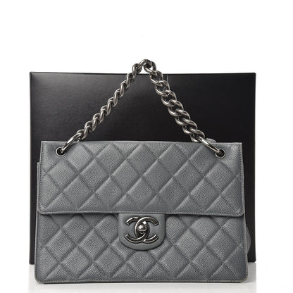 Chanel Caviar Quilted Large Retro Class Flap Grey 15 of 15