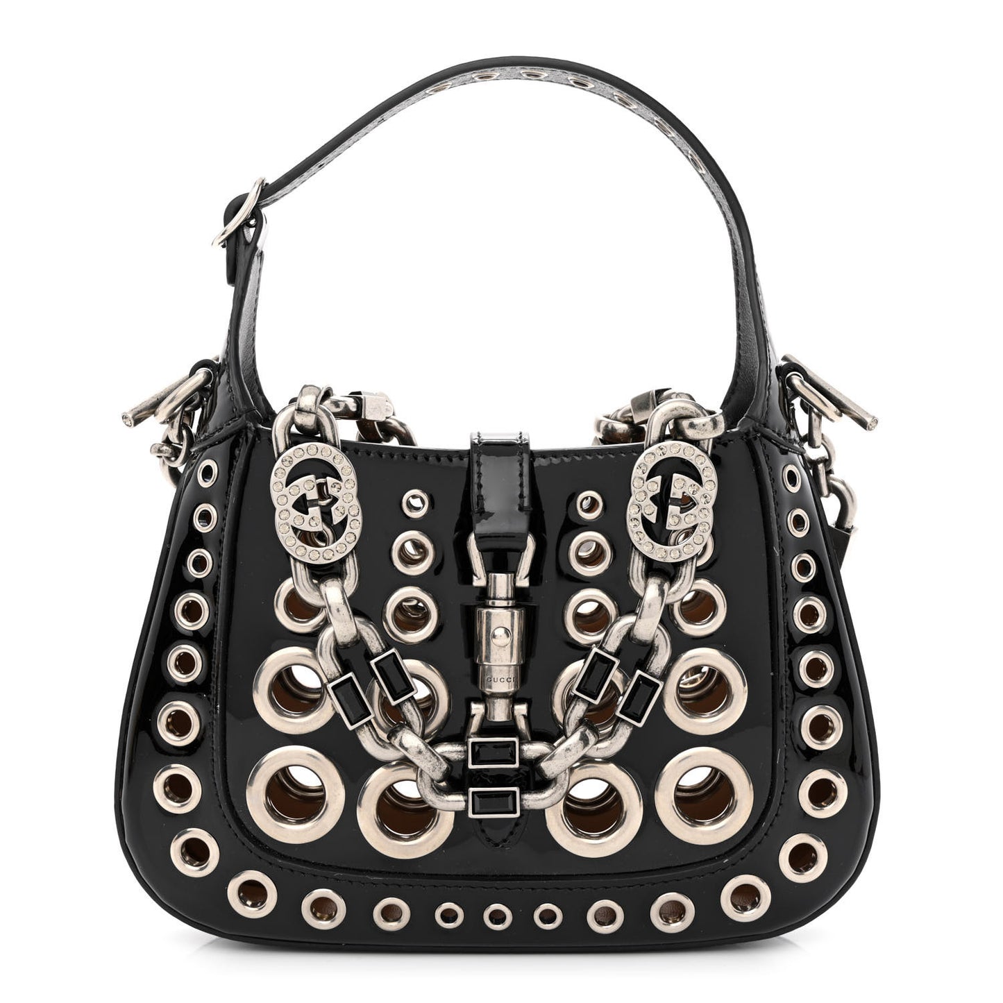 Patent Ha Ha Ha Mini Jackie 1961 Eyelet Hobo Black