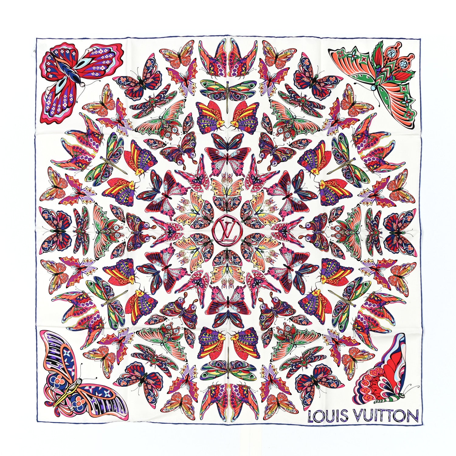 Louis Vuitton Silk World Of Love Butterfly Scarf White 1 of 8