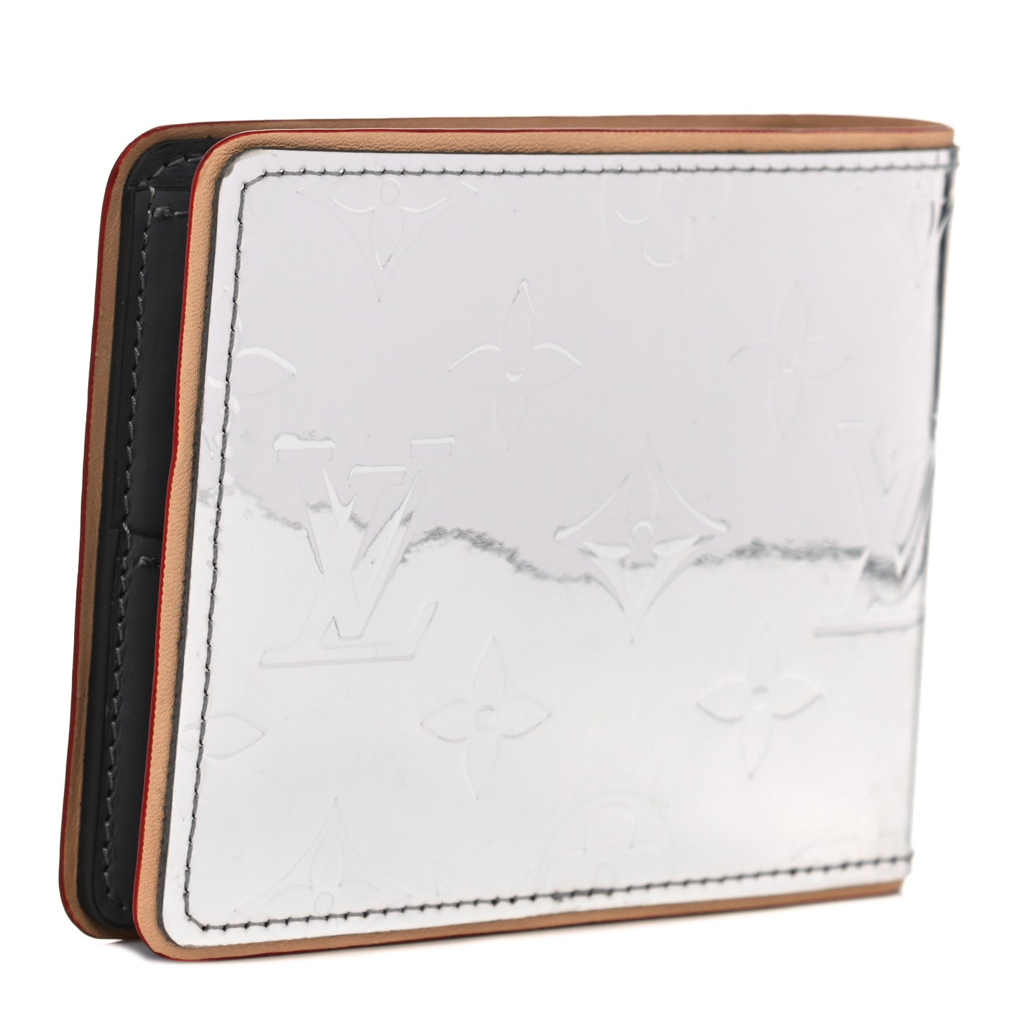 Monogram Mirror Slender Wallet Silver